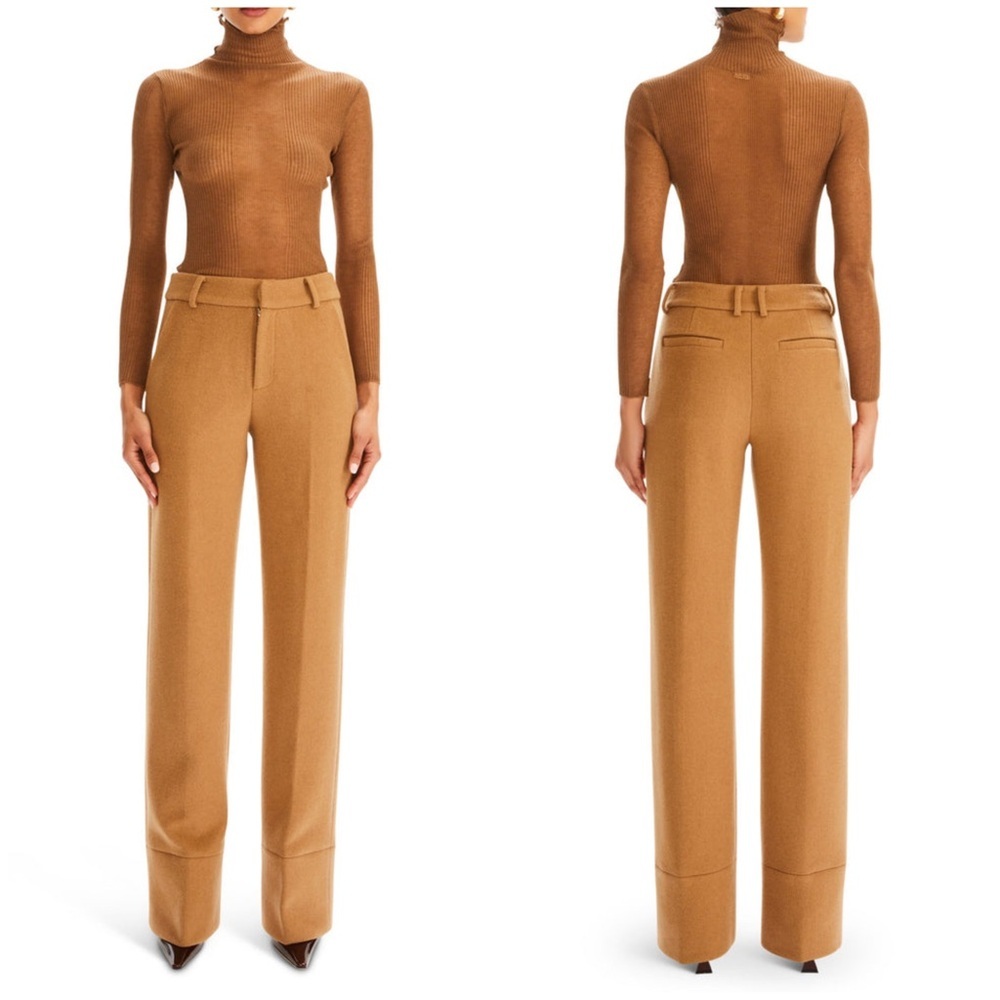 New! SER.O.YA Carmelo Tan Wool Trouser Pants 🤎 Small - Picture 2 of 10